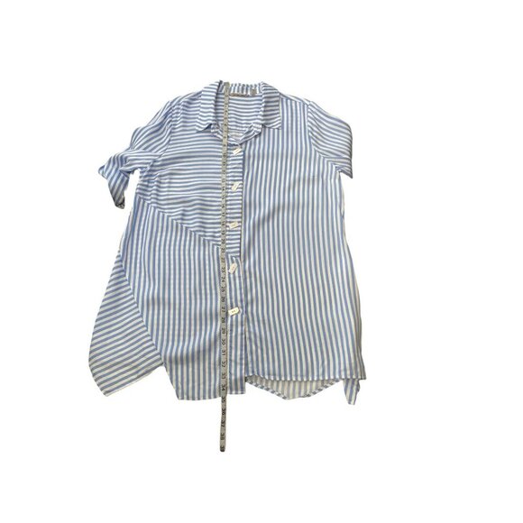 Soft Surroundings Stripe Square Button Tunic Top Button Front and Back Tencel XL - Picture 10 of 11